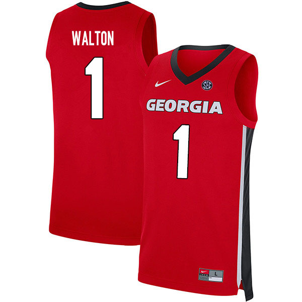 Georgia Bulldogs #1 Jaykwon Walton College Basketball Jerseys Sale-Red